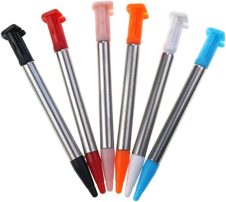 6 Color Metal Adjustable Telescopic Stylus Pen for New 2DS LL XL 2DSXL Touch Screen Pen Game Accessories